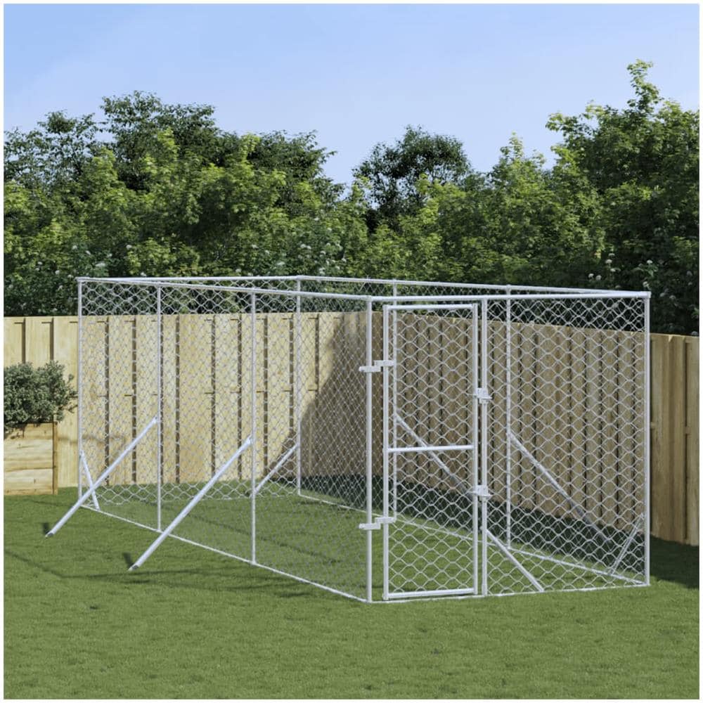 Cuccia Per Cani Da Esterno Argento 2x6x2 M Acciaio Zincato - Foto 1