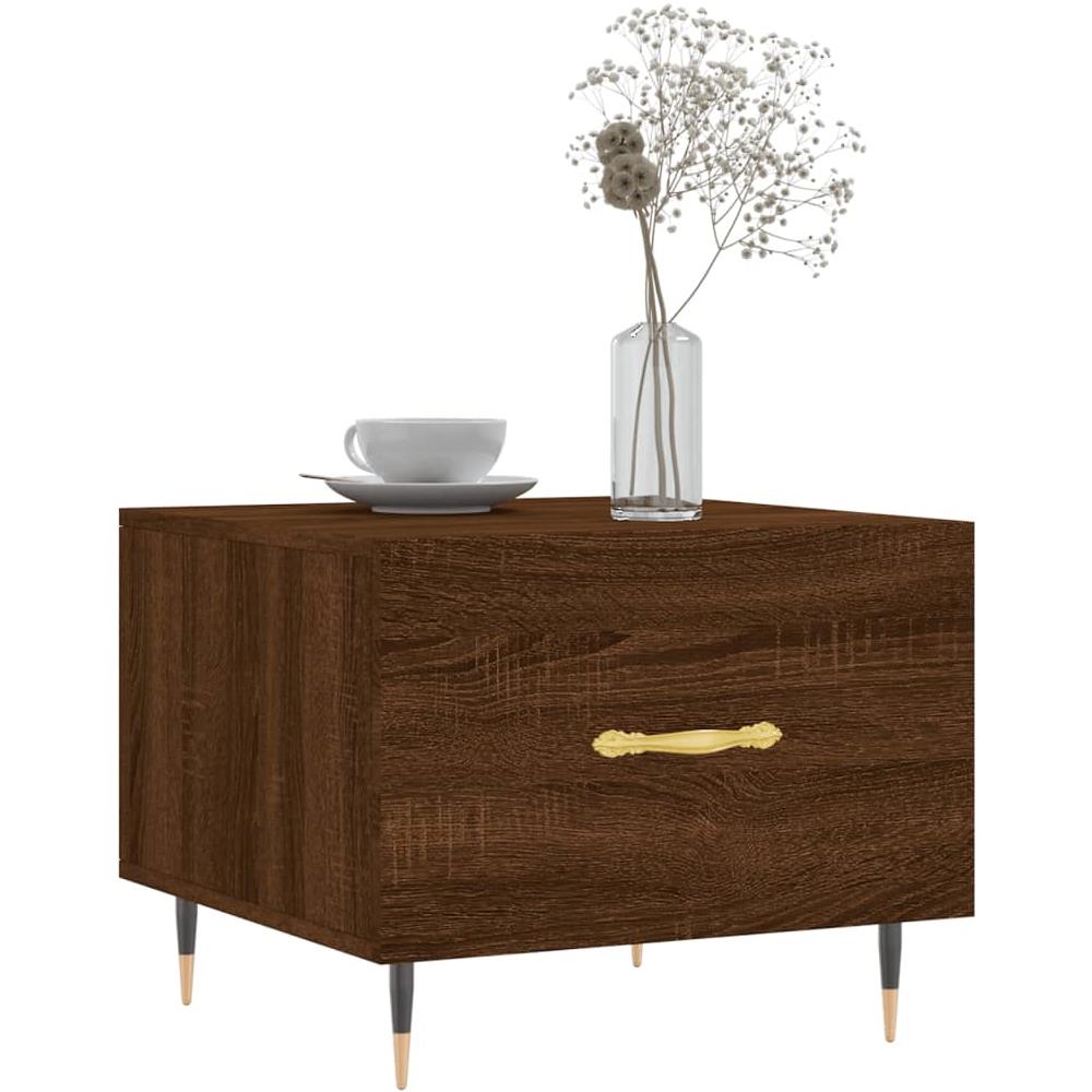 Tavolino Da Salotto Rovere Marrone 50x50x40cm Legno Multistrato - Foto 3