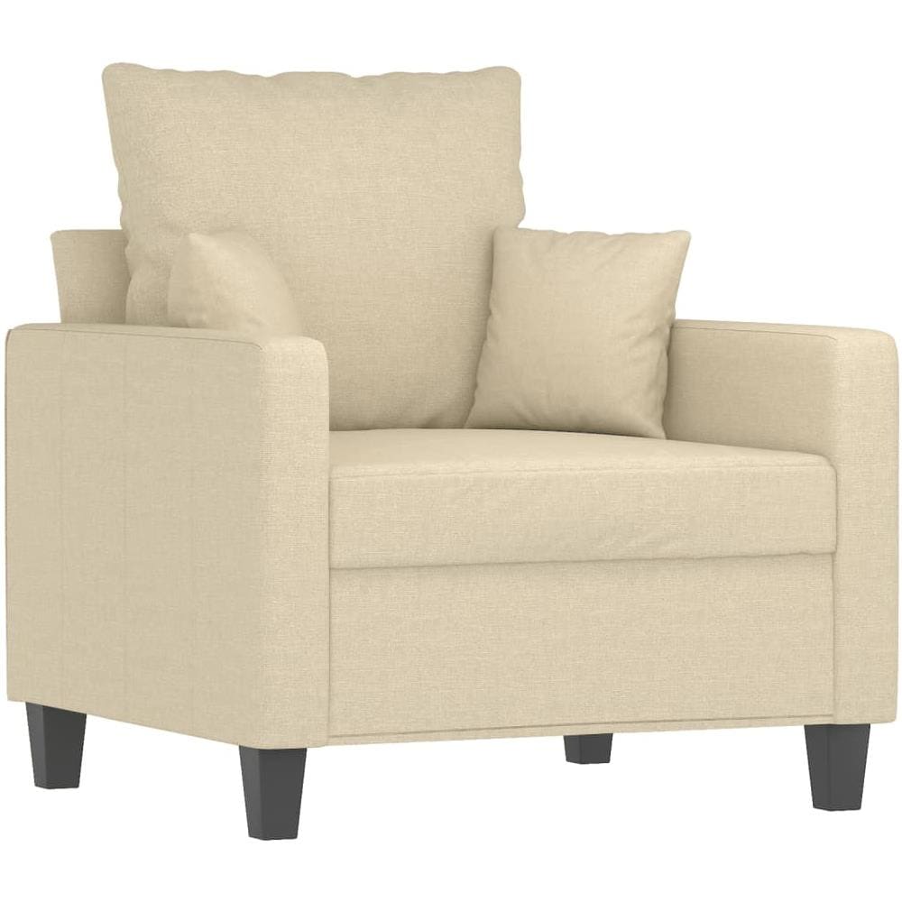 Set Divani 4 Pz Con Cuscini Crema In Tessuto - Foto 3