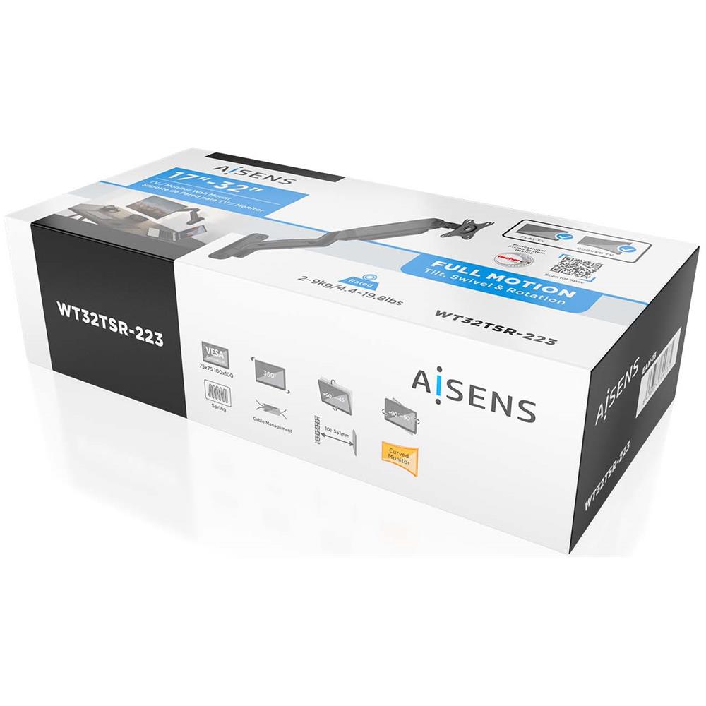 WT32TSR-223 supporto da tavolo per Tv a schermo piatto 81,3 cm (32") Nero Parete - Foto 6