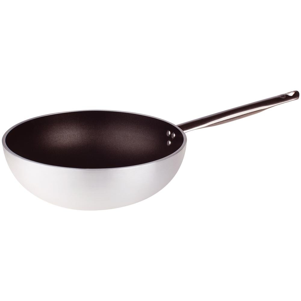 Wok Fondo Piano Diametro 28 cm - Linea Alluminio Platinum 5 mm - Foto 2