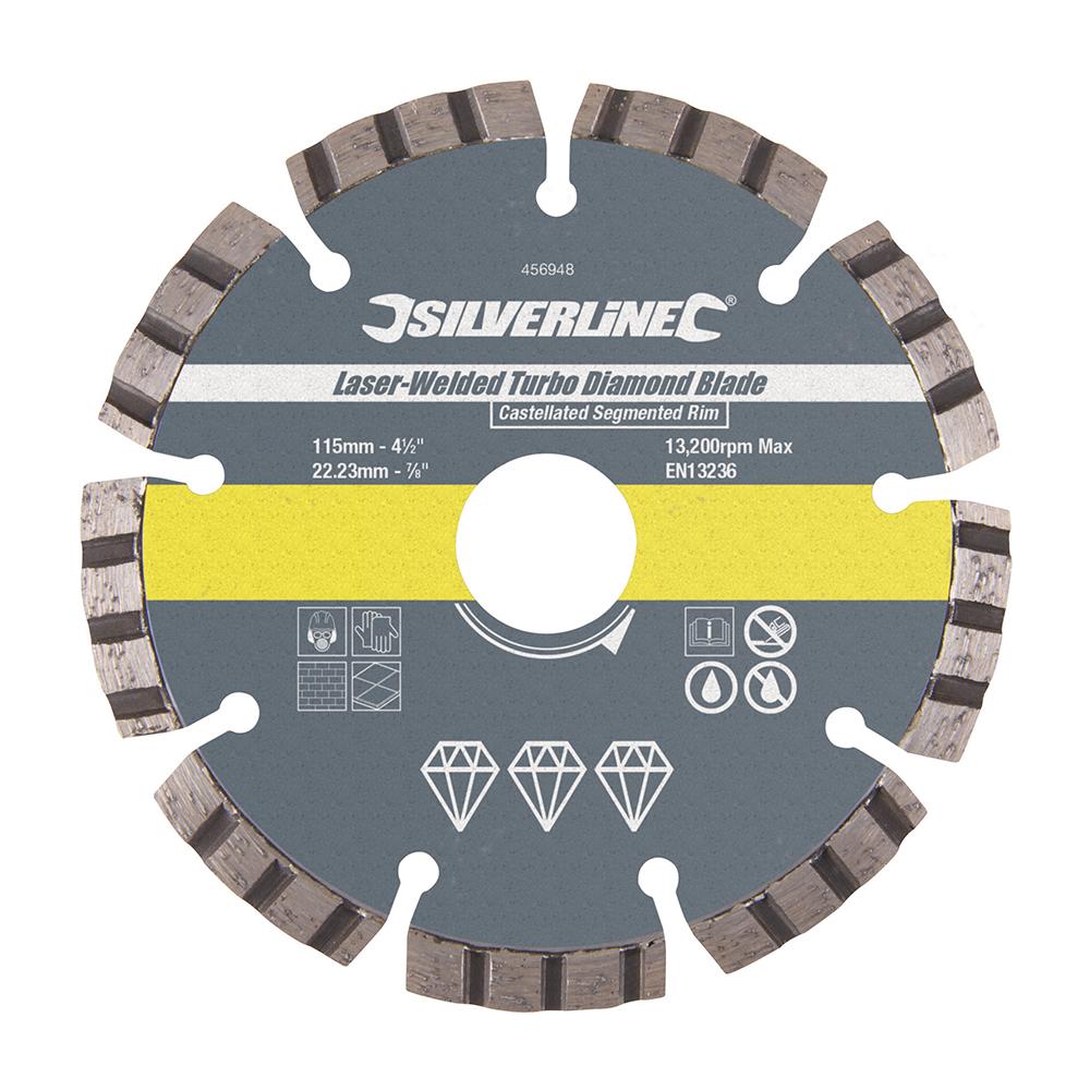 456948 Lama Disco Diamantata Turbo Saldata A Laser 115 X 22,23 Mm Segmentato - Foto 1