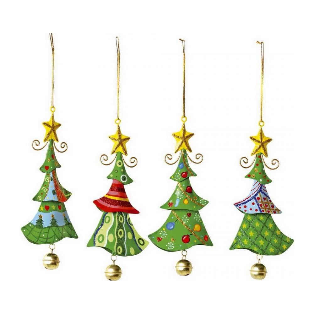 Set Da 4 Alberi Di Natale Da Appendere In Metallo - Foto 1