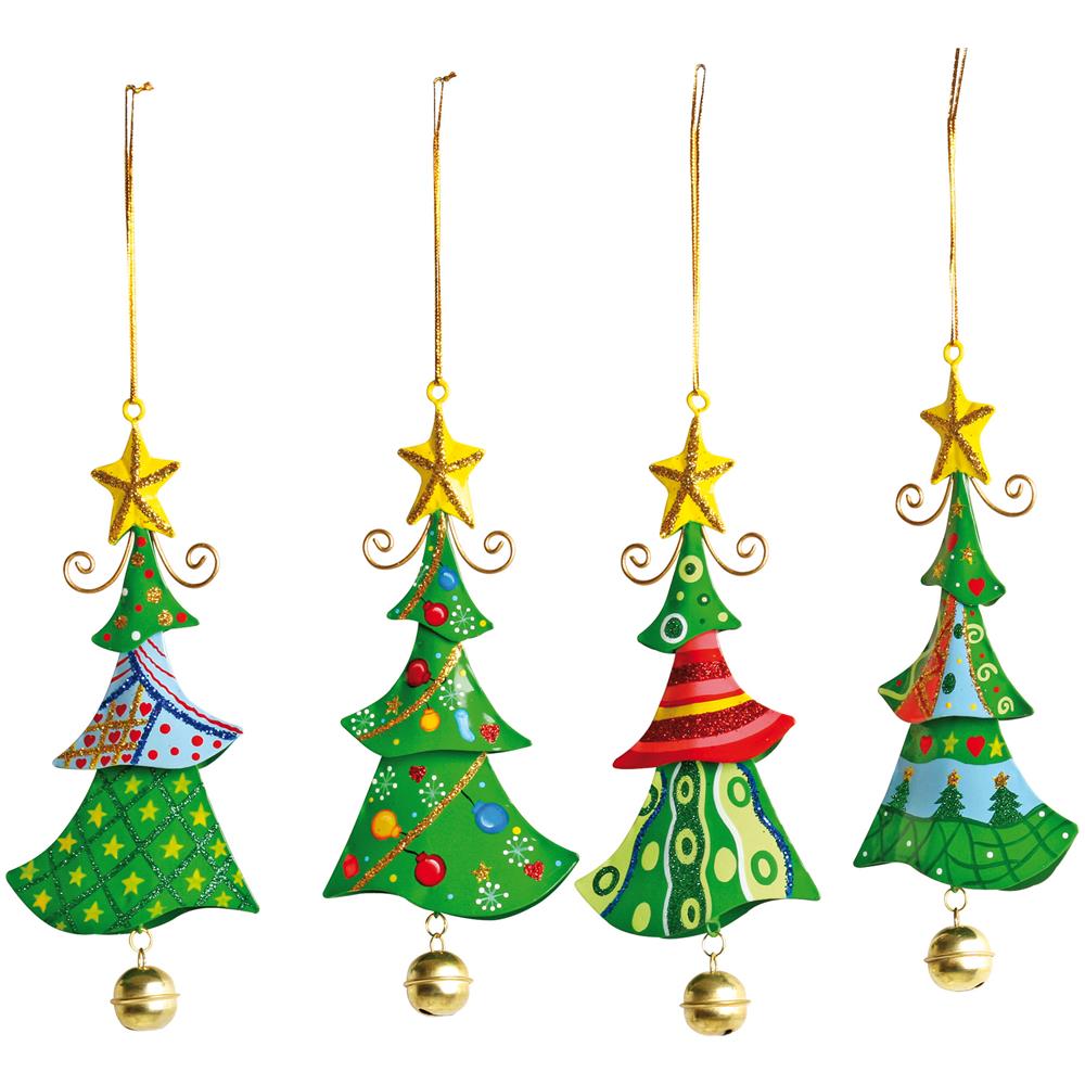 Set Da 4 Alberi Di Natale Da Appendere In Metallo - Foto 2