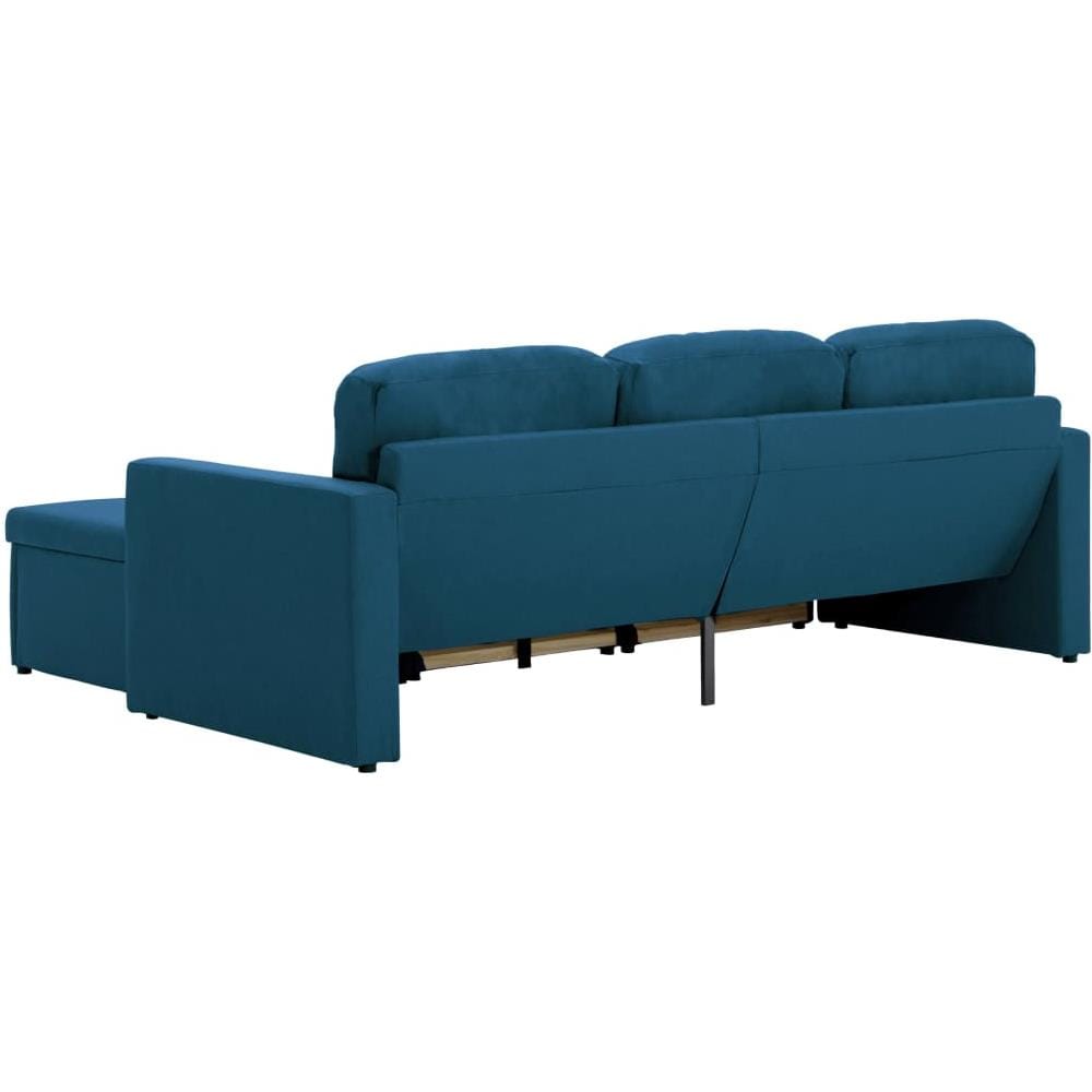 Divano Letto Modulare A 3 Posti Blu In Tessuto - Foto 8