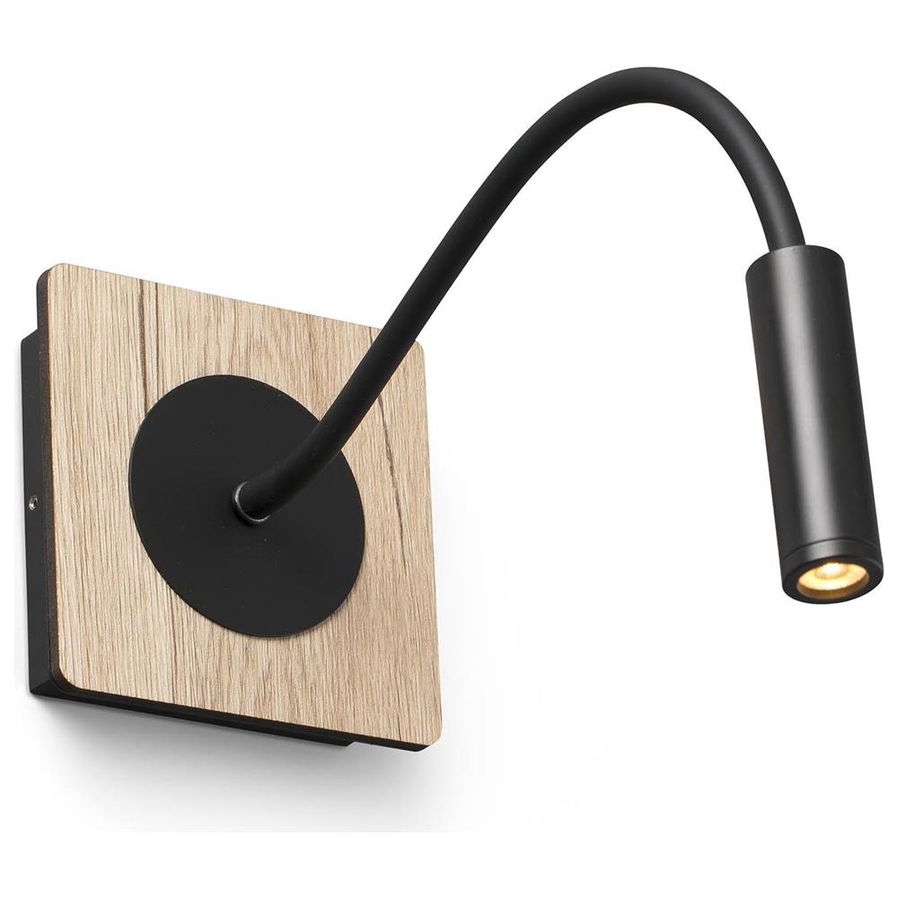 Lampada Da Parete A Led In Legno Nera 2w 3000k - Foto 1