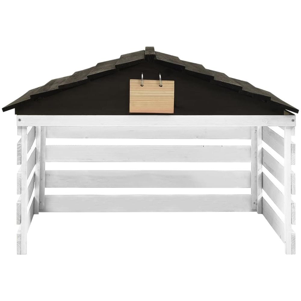 Casetta per Tosaerba Robotizzato Nero e Bianco 78x74x54cm Abete - Foto 2