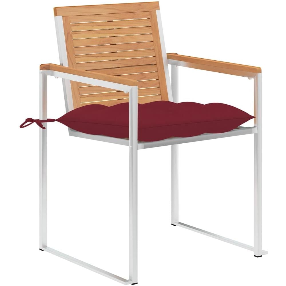 Sedie Da Giardino Con Cuscini 4 Pz In Legno Massello Di Teak - Foto 2