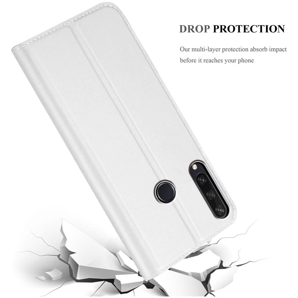 Custodia Compatibile Con Huawei Y6p In Classy Argento - Coperchio Protettiva Con Chiusura Magnetica, Funzione Stand E Tasca Per Le Carte - Foto 8