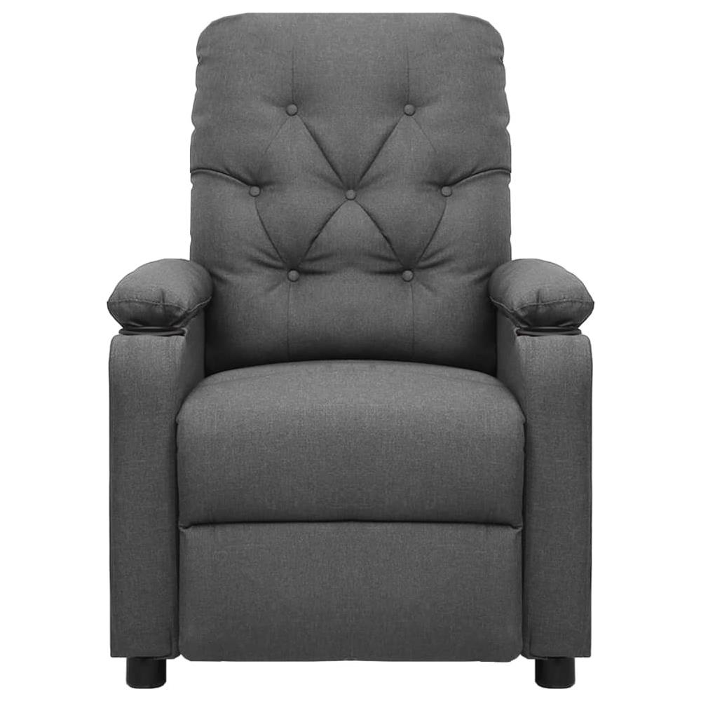 Poltrona Reclinabile Grigio Chiaro In Tessuto - Foto 3