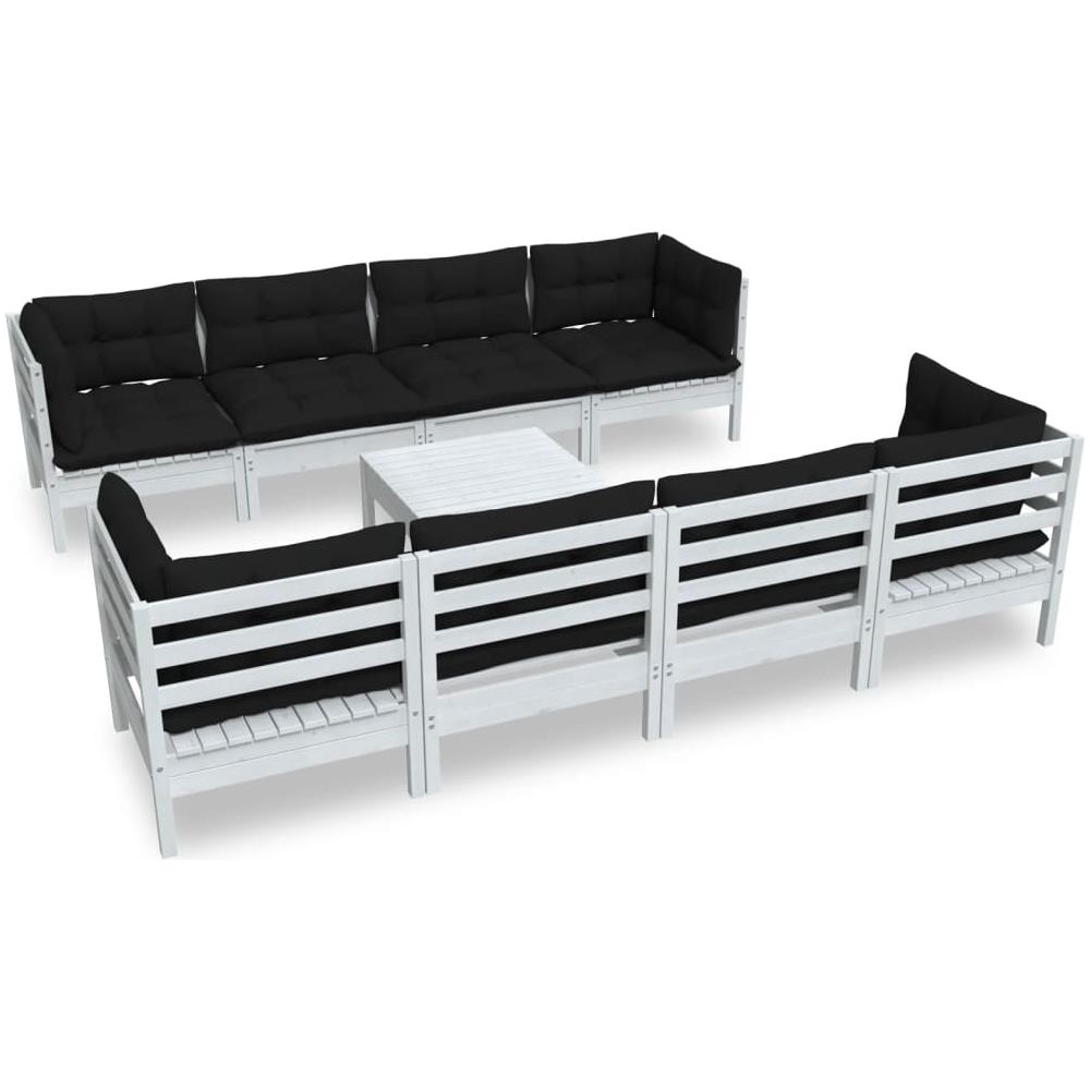 Set Divani Da Giardino 9 Pz Con Cuscini In Massello Di Pino - Foto 2