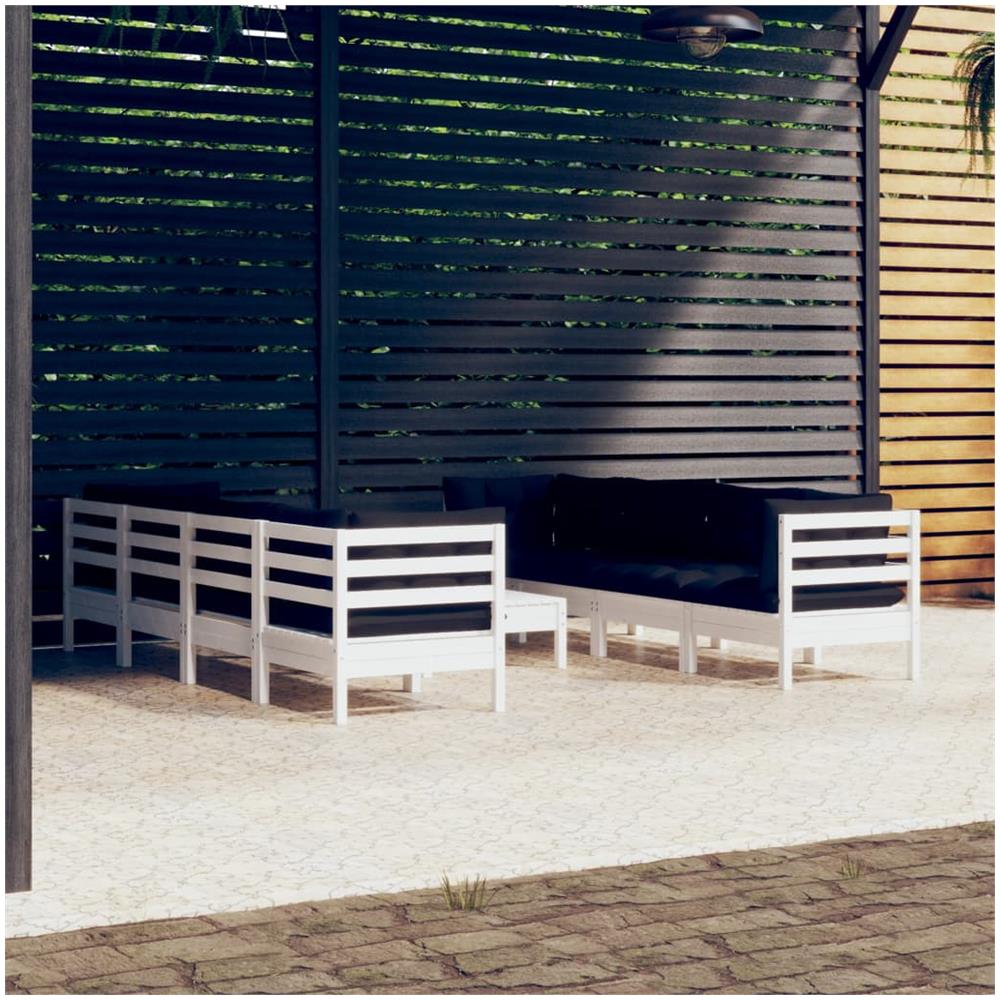 Set Divani Da Giardino 9 Pz Con Cuscini In Massello Di Pino - Foto 1