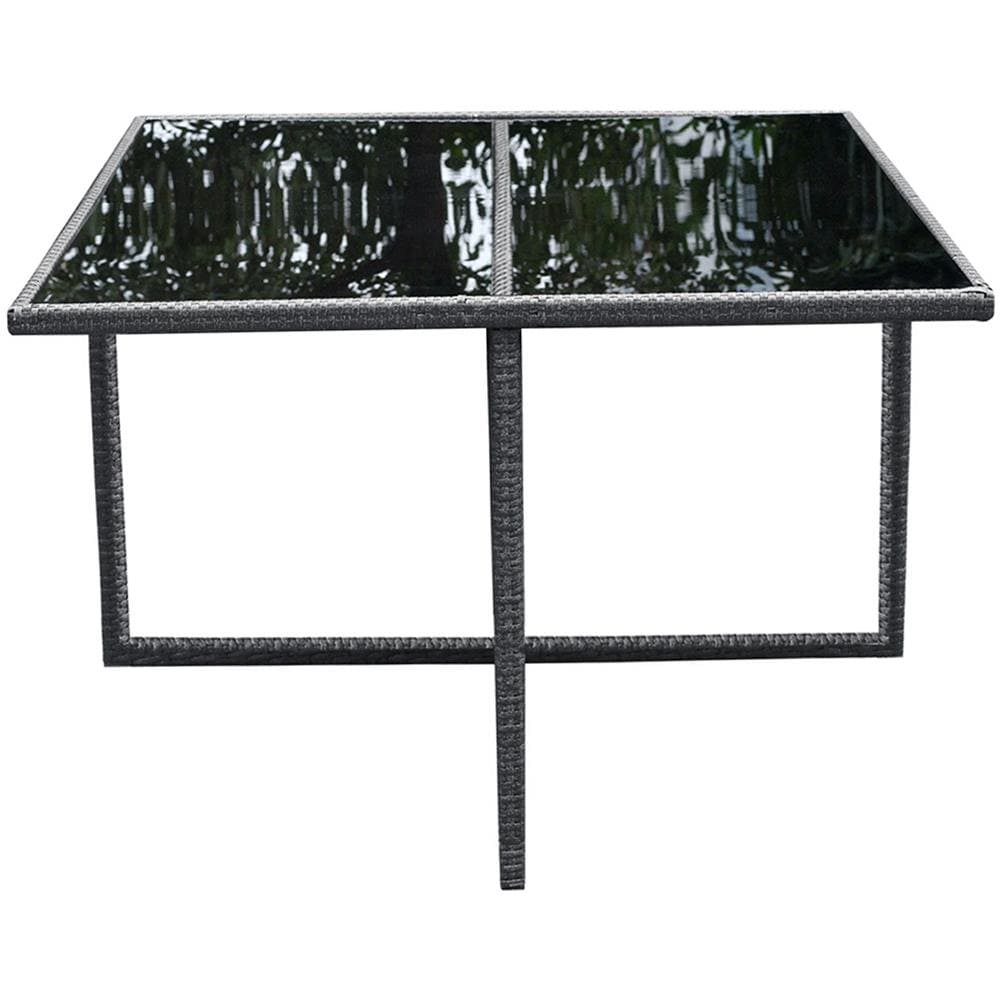 Salotto Da Giardino 8 Posti In Resina Intrecciata Nera E Grigia Florida - Foto 2