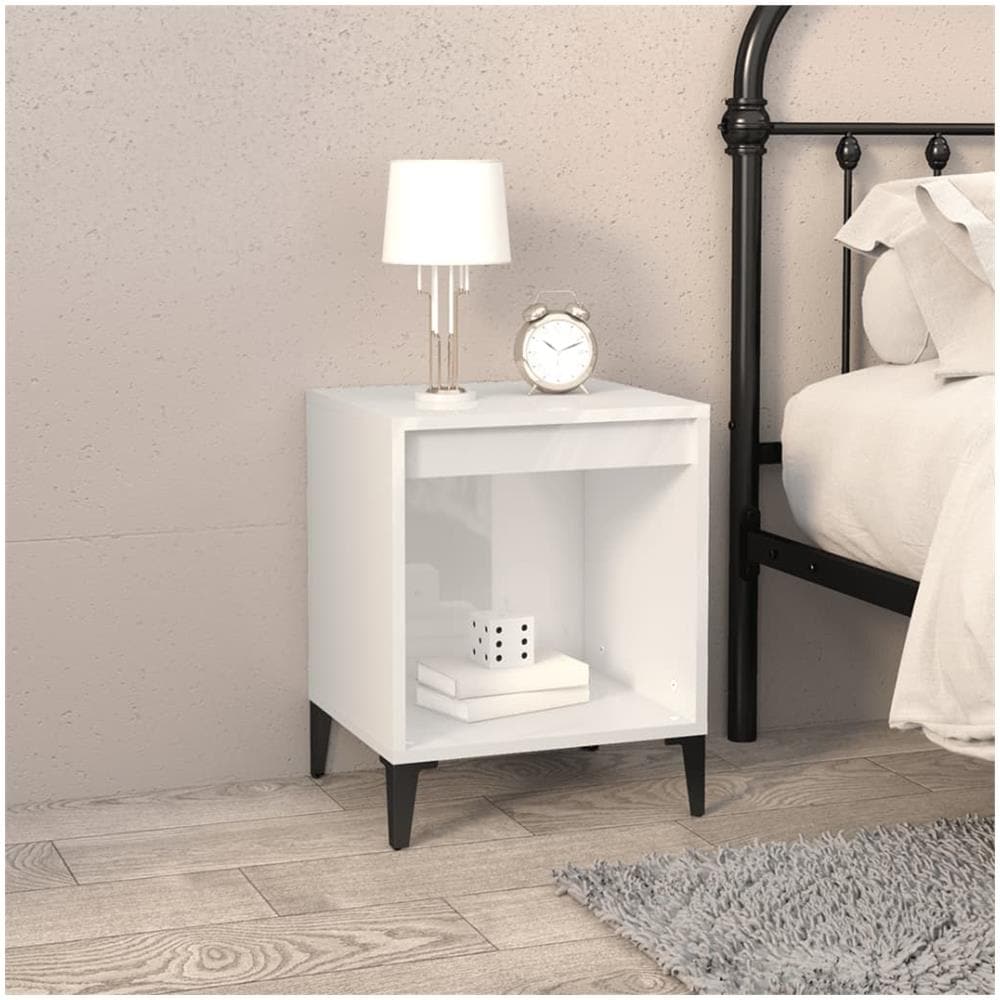 Comodino Bianco Lucido 40x35x50 Cm - Foto 1