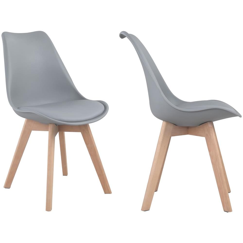 Set Di 4 Sedie Scandinave Nora Grigie Con Cuscino - Foto 2