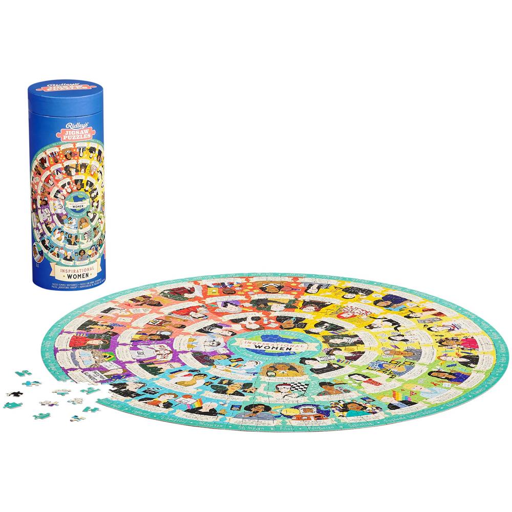 Ridleyas Inspirational Women Feminist Puzzle Circolare, Puzzle Da 1000 Pezzi - Contiene 54 Icone Ispiratrici Femministe, Puzzle Educativo Per Donne, Uomini E Bambini - Ottima Idea Regalo - Foto 1