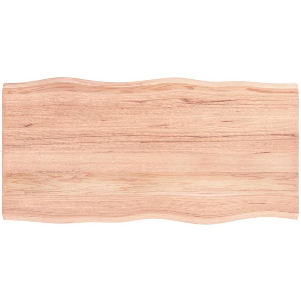 Piano Tavolo Marrone Chiaro 80x40x2 cm in Rovere Non Trattato - Foto 1