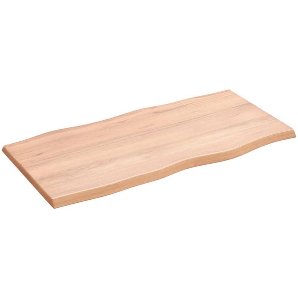 Piano Tavolo Marrone Chiaro 80x40x2 cm in Rovere Non Trattato - Foto 2