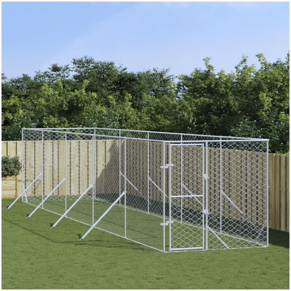 Cuccia Per Cani Da Esterno Argento 2x10x2 M Acciaio Zincato - Foto 1