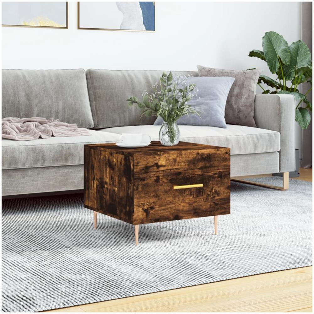 Tavolino Da Salotto Rovere Fumo 50x50x40 Cm Legno Multistrato - Foto 1