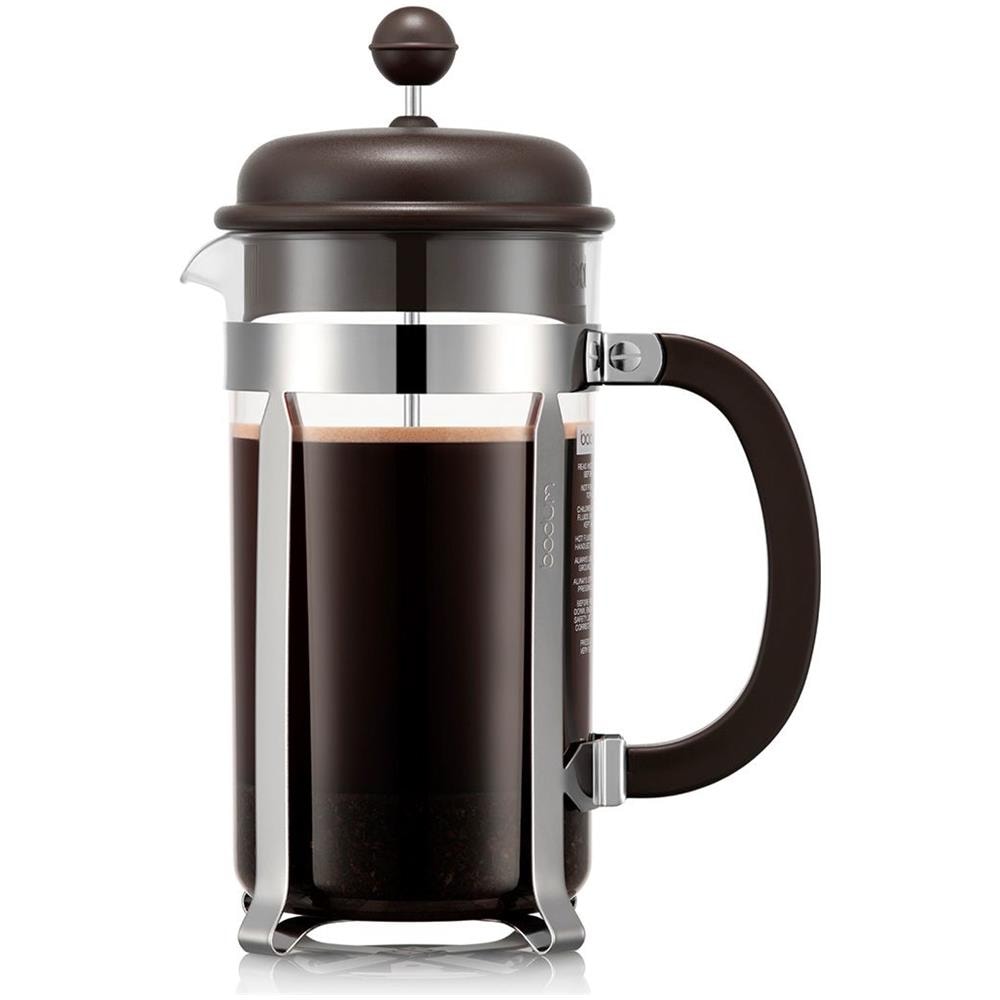 Caffettiera Manuale 1918-451BTR Caffettiera a Stantuffo 1L 8 Tazze Colore Marrone - Foto 1