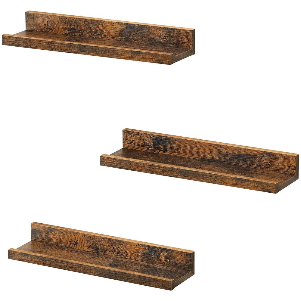 SET DI 3 SCAFFALI Scaffali da parete in truciolato marrone rustico x3 - Foto 1