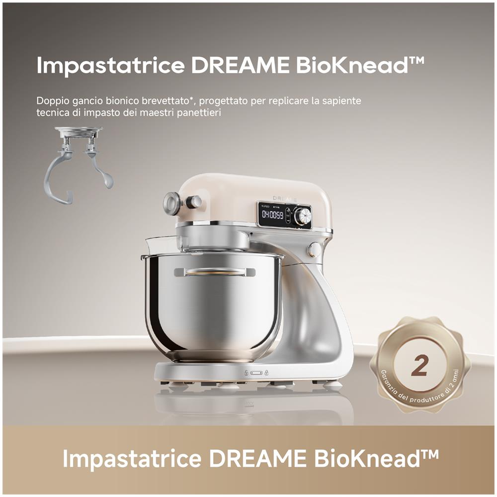 BioKnead Sbattitore con base 800 W Bianco, Crema - Foto 2