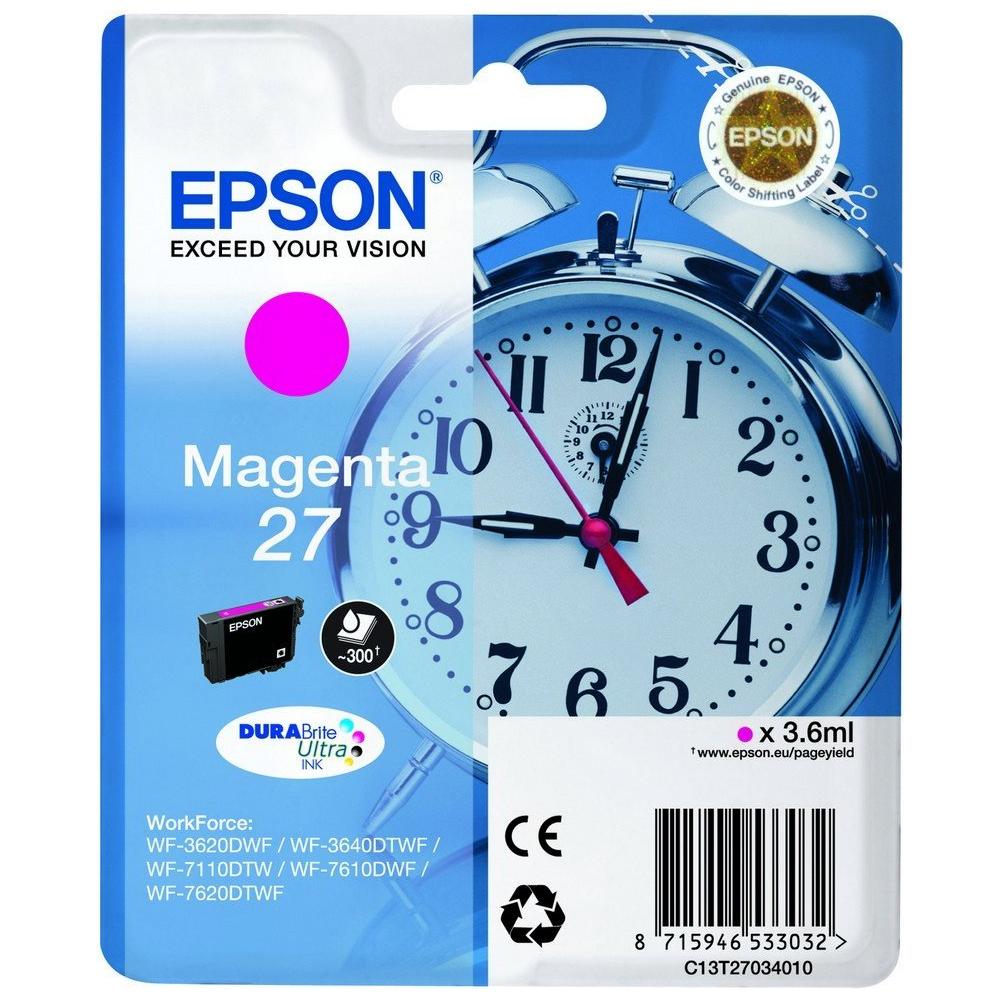 C13T27034012 Cartuccia Ink Originale Magenta per WorkForce Pro WF-3640DTWF Capacità 300 Pagine - Foto 1