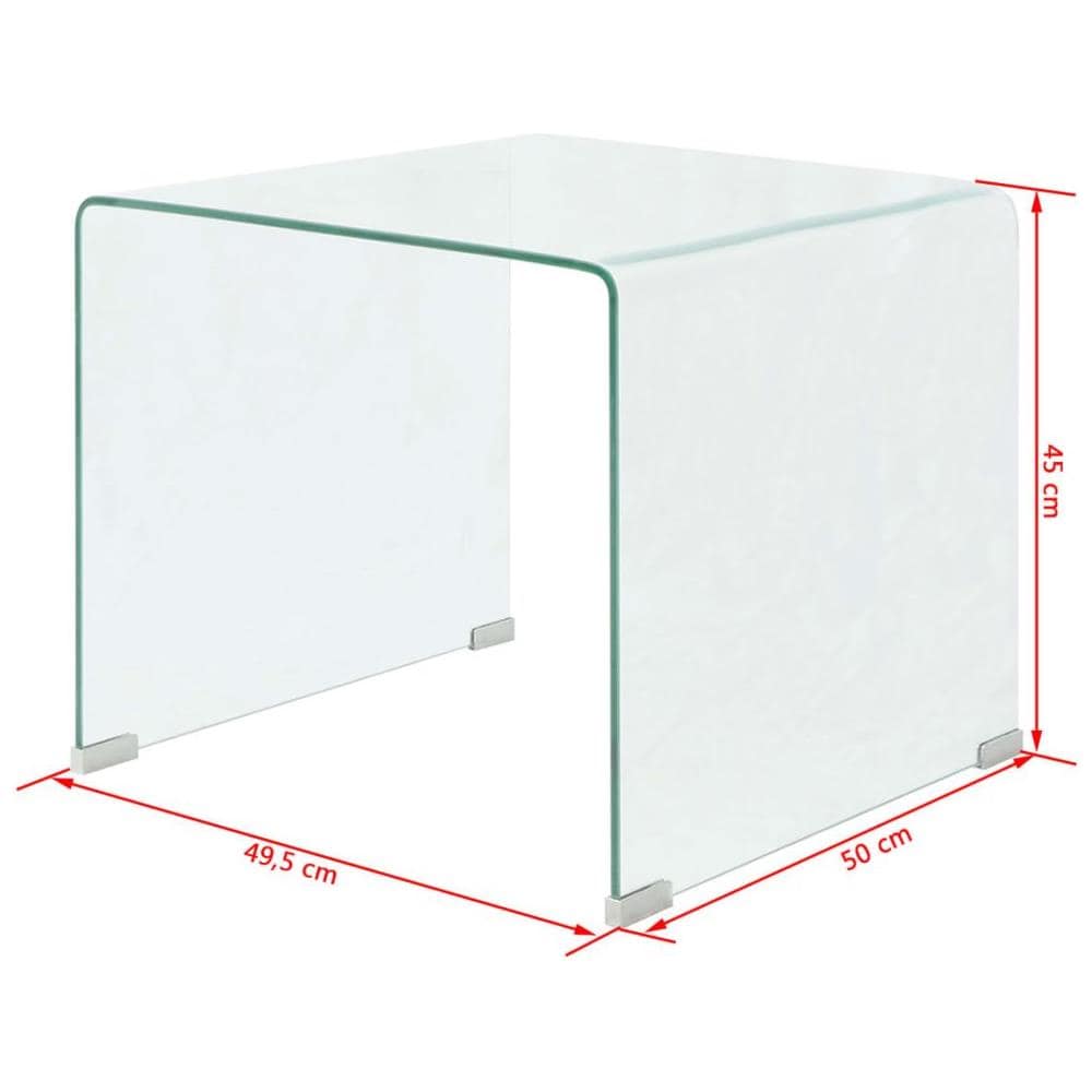 Tavolino Da Caffè In Vetro Temperato 49,5x50x45 Cm Nitido - Foto 12