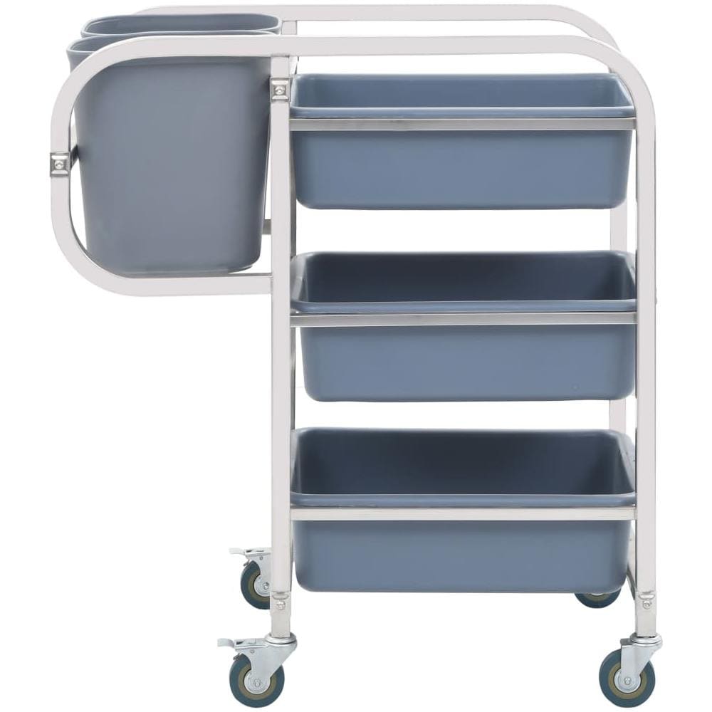 Carrello da Cucina con Contenitori in Plastica 82x43,5x93 cm - Foto 2