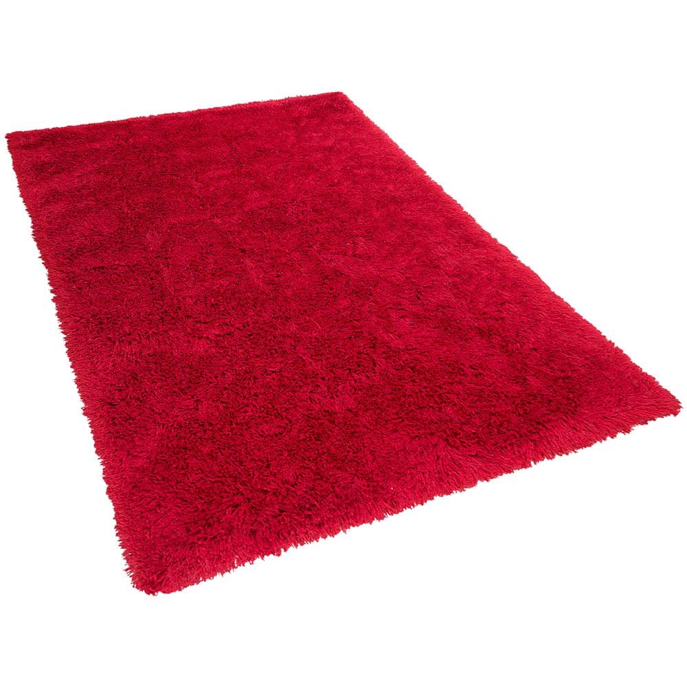 Tappeto Pelo Lungo 140 X 200 Cm Rosso Cide - Foto 1