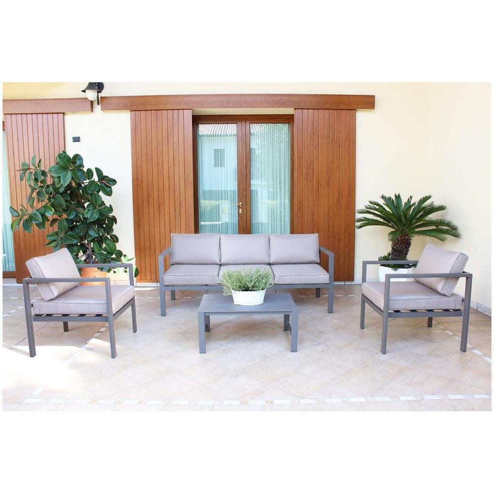 Aulus - Salotto Da Giardino In Alluminio 5 Posti - Foto 3