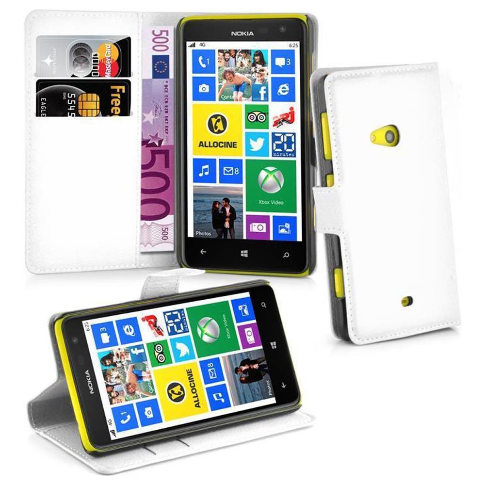 Custodia Compatibile Con Nokia Lumia 625 In Bianco Fumo - Coperchio Protettiva Con Chiusura Magnetica, Funzione Stand E Tasca Per Le Carte - Foto 1