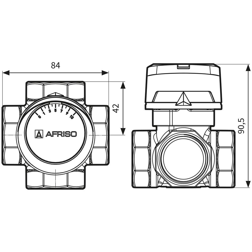 4-way 5/4"" Inch Bsp Dn32 Universale Valvola Miscelatrice Riscaldamento Sistema - Foto 2
