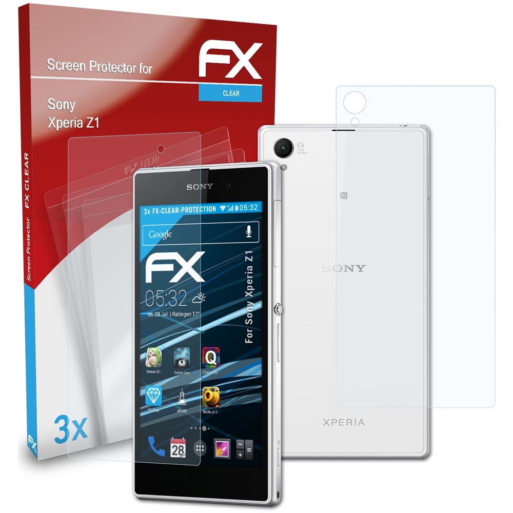 Protezione Pellicola Dello Schermo Compatibile Con Sony Xperia Z1 Pellicola Protettiva, Ultra-trasparente Fx Proteggi Schermo (set Di 3)  - Foto 1