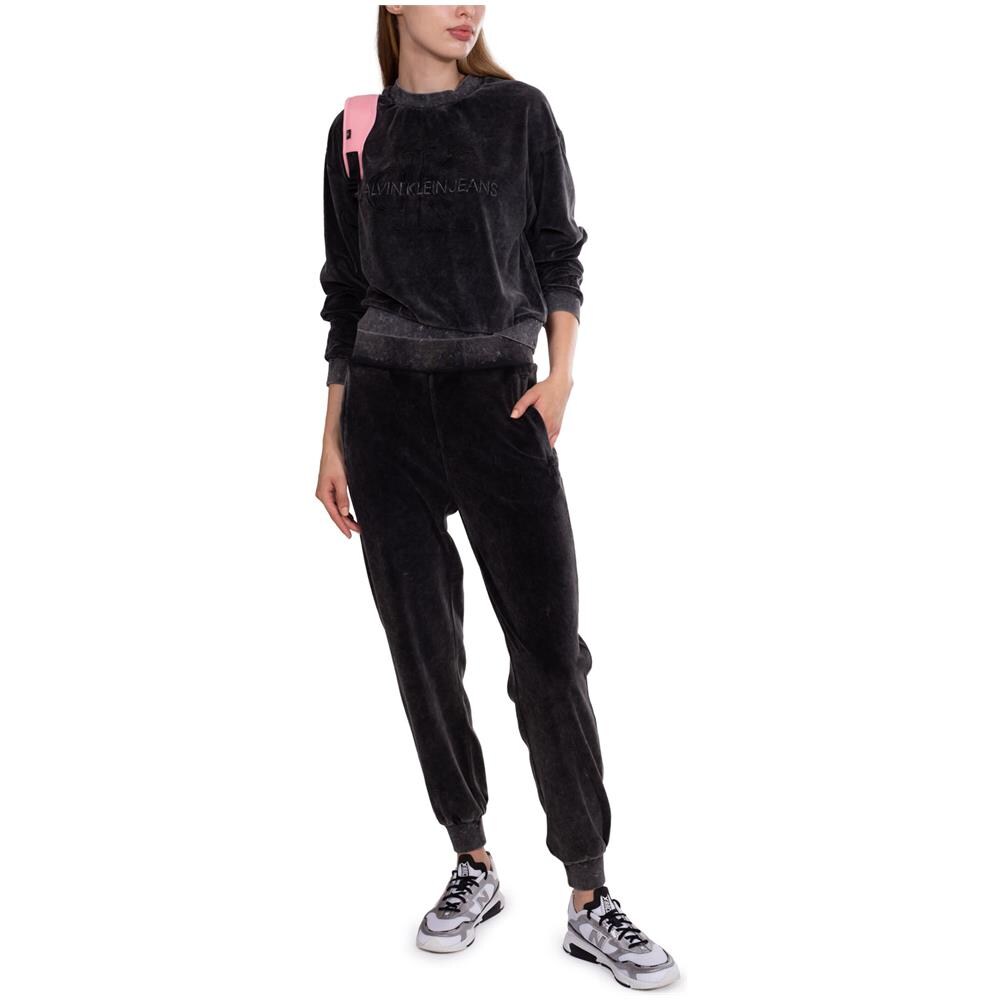 Pantaloni Jogging Donna In Velluto Lavato - Foto 2