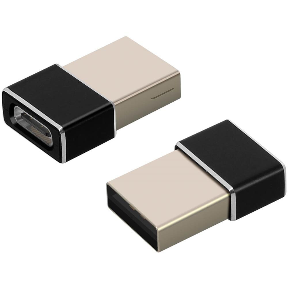 2x Adattatori Di Ricarica Usb-c Femmina A Usb Maschio Nero - Foto 1