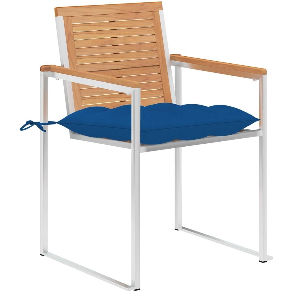 Sedie Da Giardino Con Cuscini 4 Pz In Legno Massello Di Teak - Foto 2