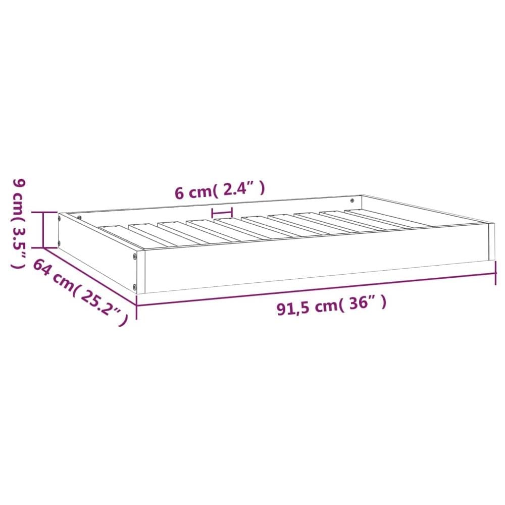 Cuccia Per Cani Bianca 91,5x64x9 Cm In Legno Massello Di Pino - Foto 7