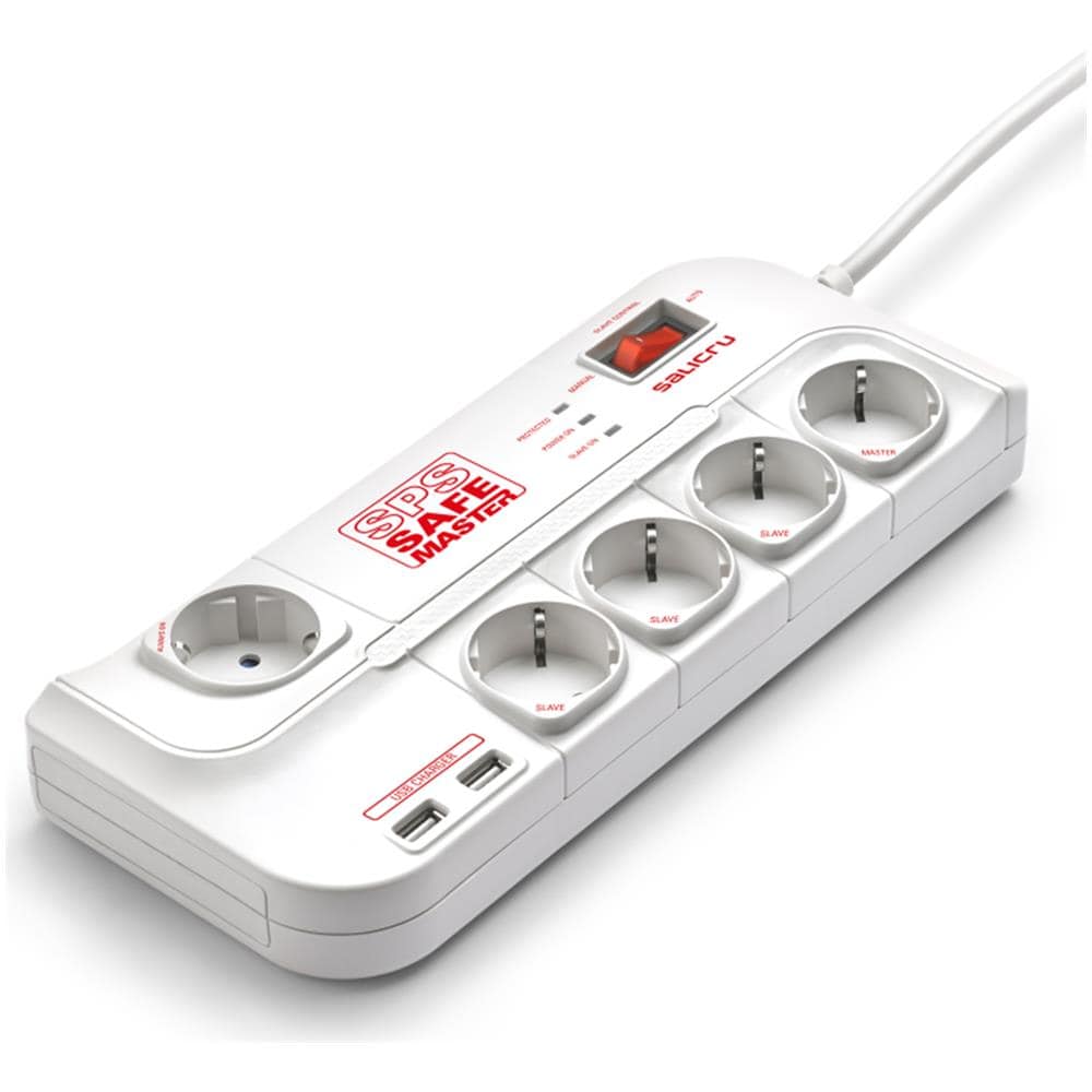 Ciabatta Elettrica Salicru Con Protezione Elettrica Intelligente Con 5 Prese Schuko E 2 Porte Usb - Foto 1