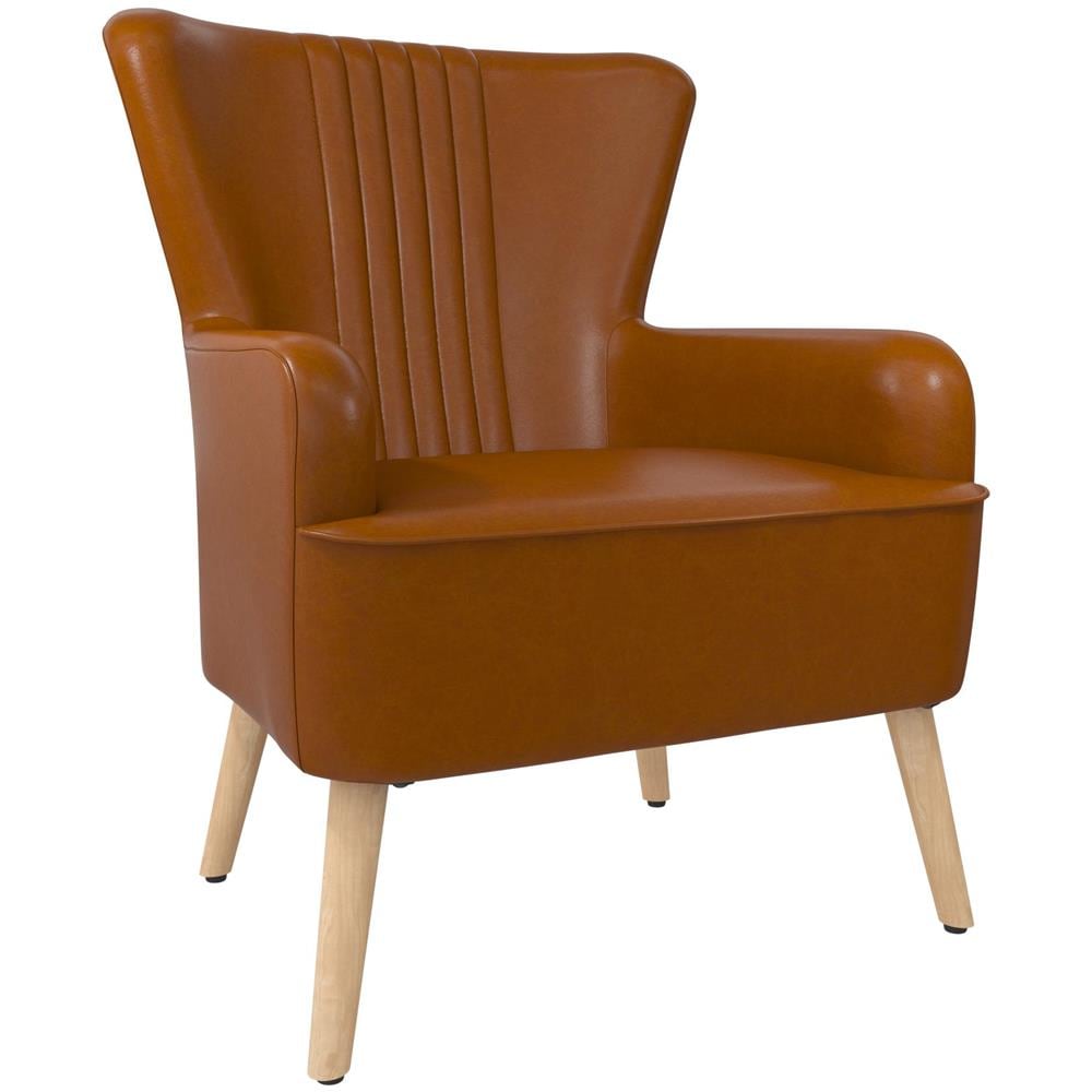 Wynn Sedia Imbottita In Ecopelle Cammello - Foto 1