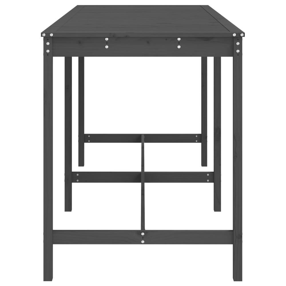 Tavolo Da Giardino Grigio 203,5x90x110cm Legno Massello Di Pino - Foto 2