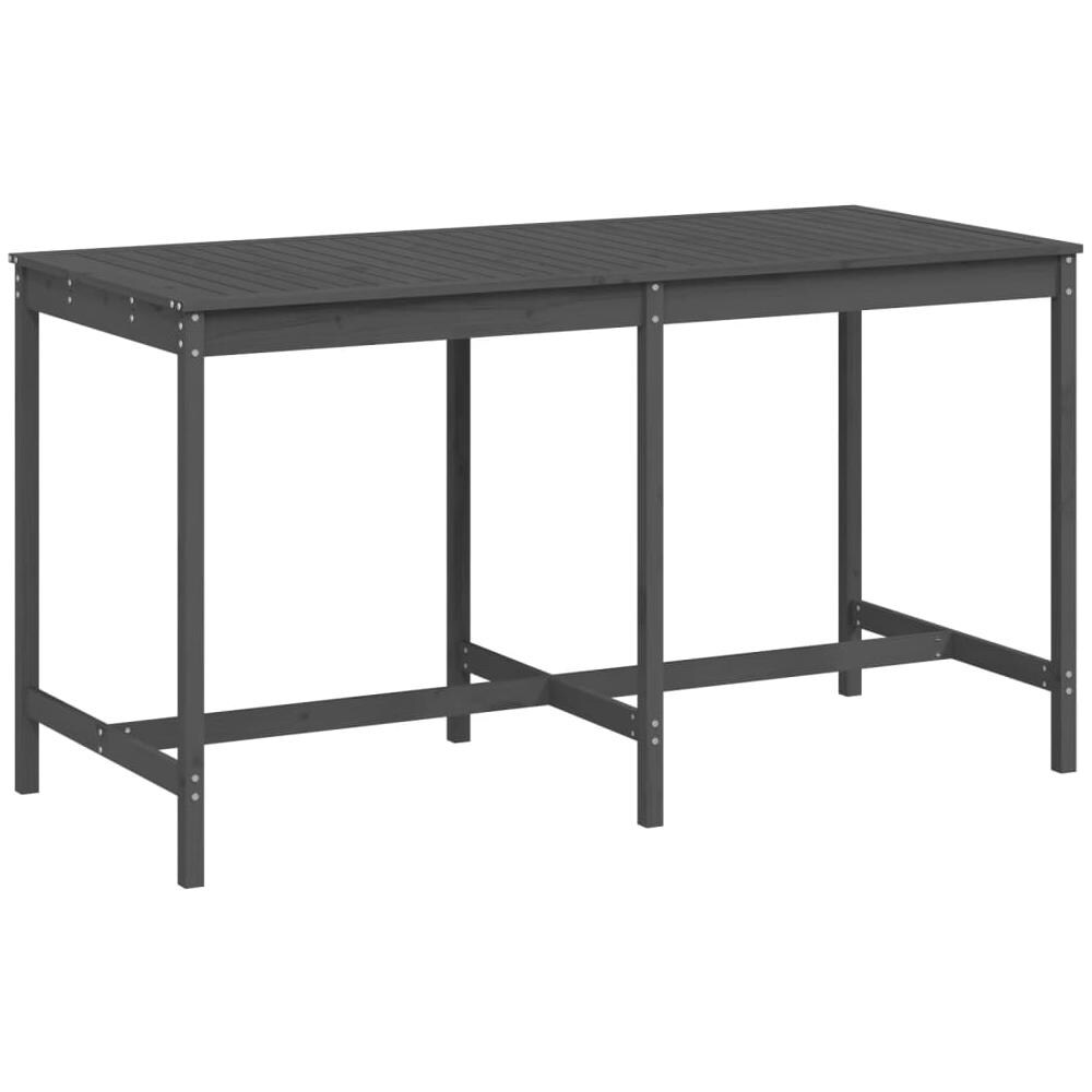 Tavolo Da Giardino Grigio 203,5x90x110cm Legno Massello Di Pino - Foto 1