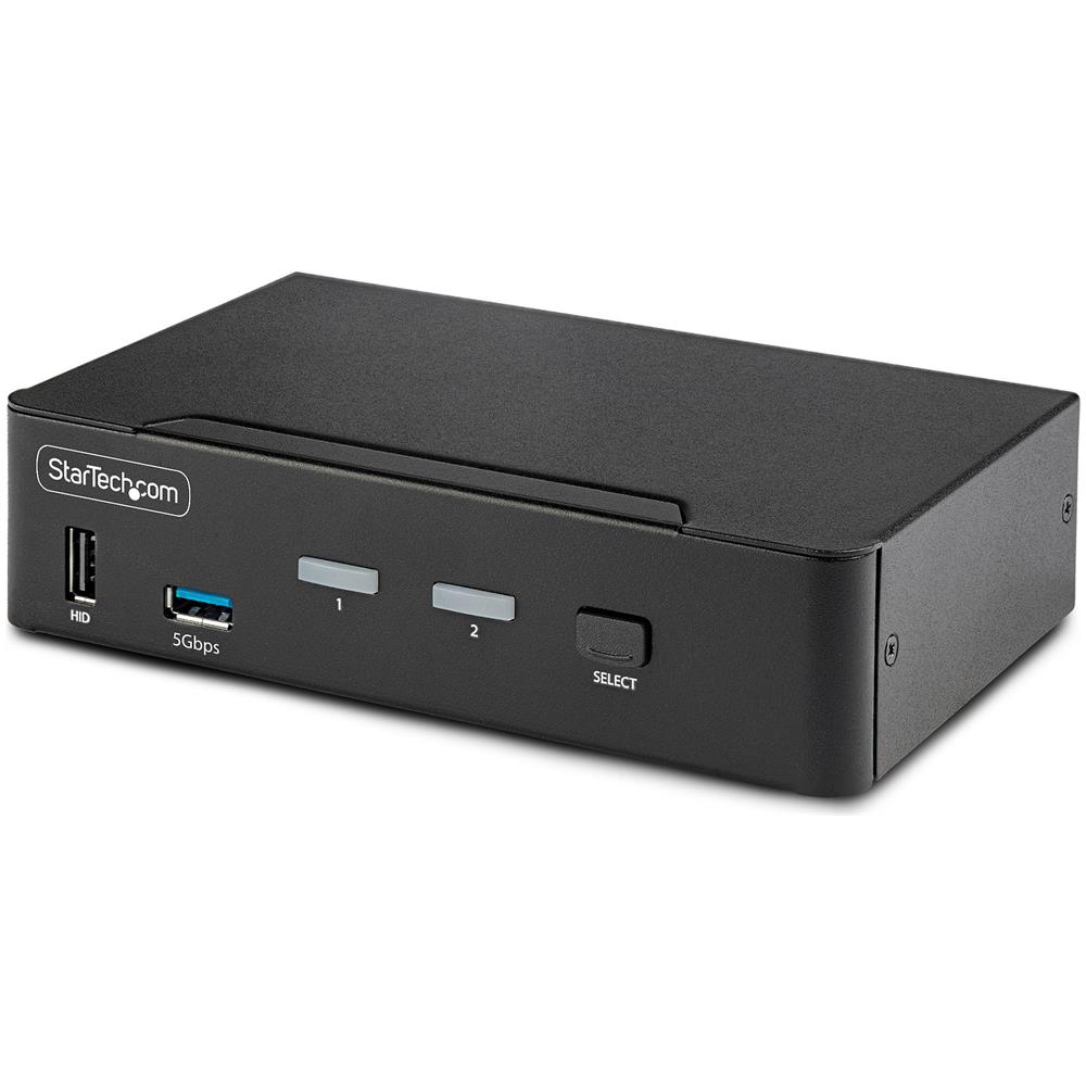 KVM Switch DisplayPort a 2 porte, Display singolo 8K 60Hz / 4K 144Hz, DP 1.4, 2 porte USB 3.0, 4 porte USB 2.0 HID, Commutazione con hot keys, Conforme a TAA - Indipendente dal SO, Case in metallo - Foto 1