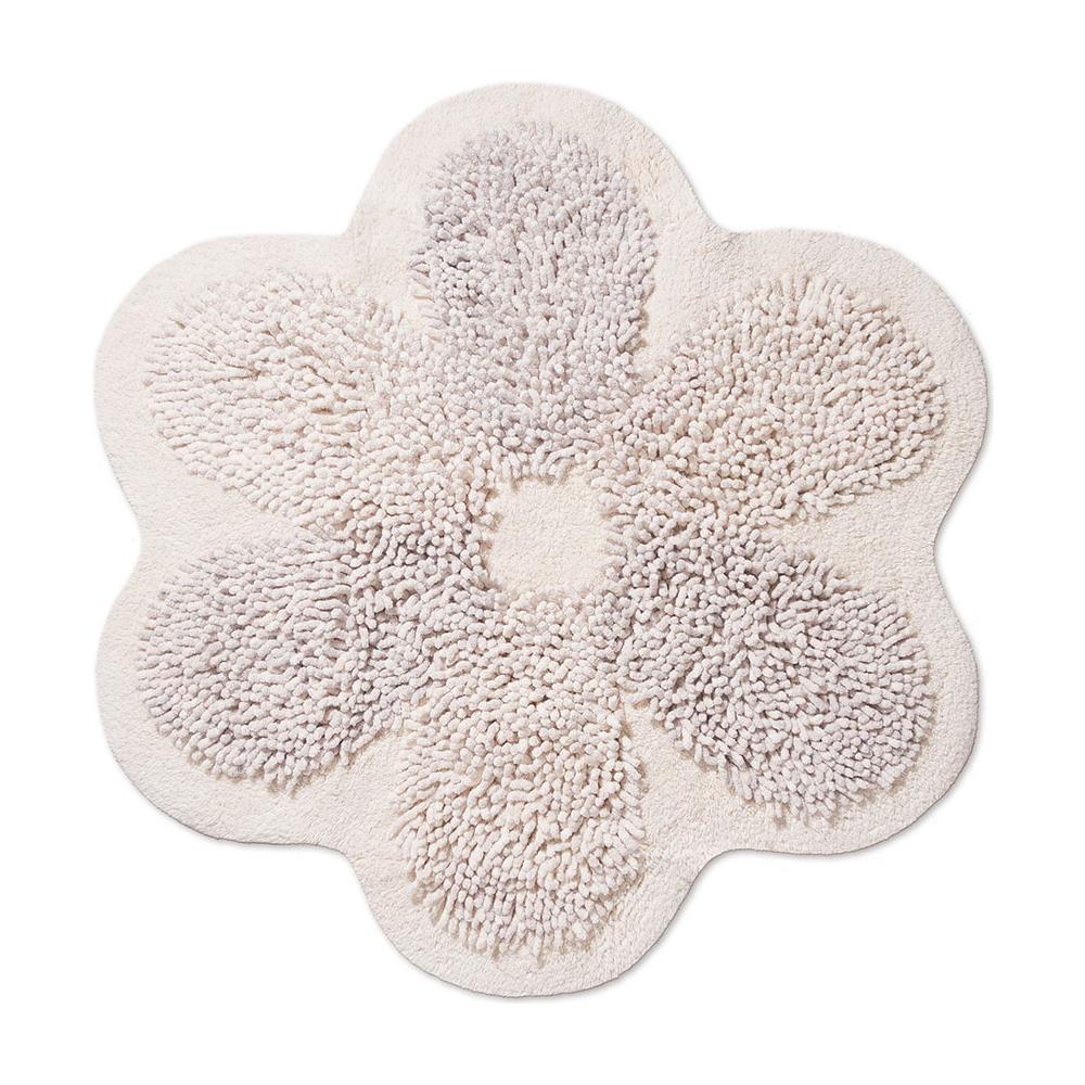 Tappeto A Fiore Casa Bagno Cotone Spugna Morbida Antiscivolo Flower Avorio - Foto 1
