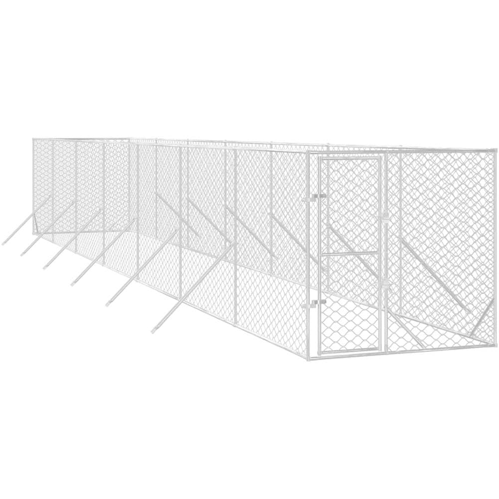 Cuccia Per Cani Da Esterno Argento 2x14x2 M Acciaio Zincato - Foto 3