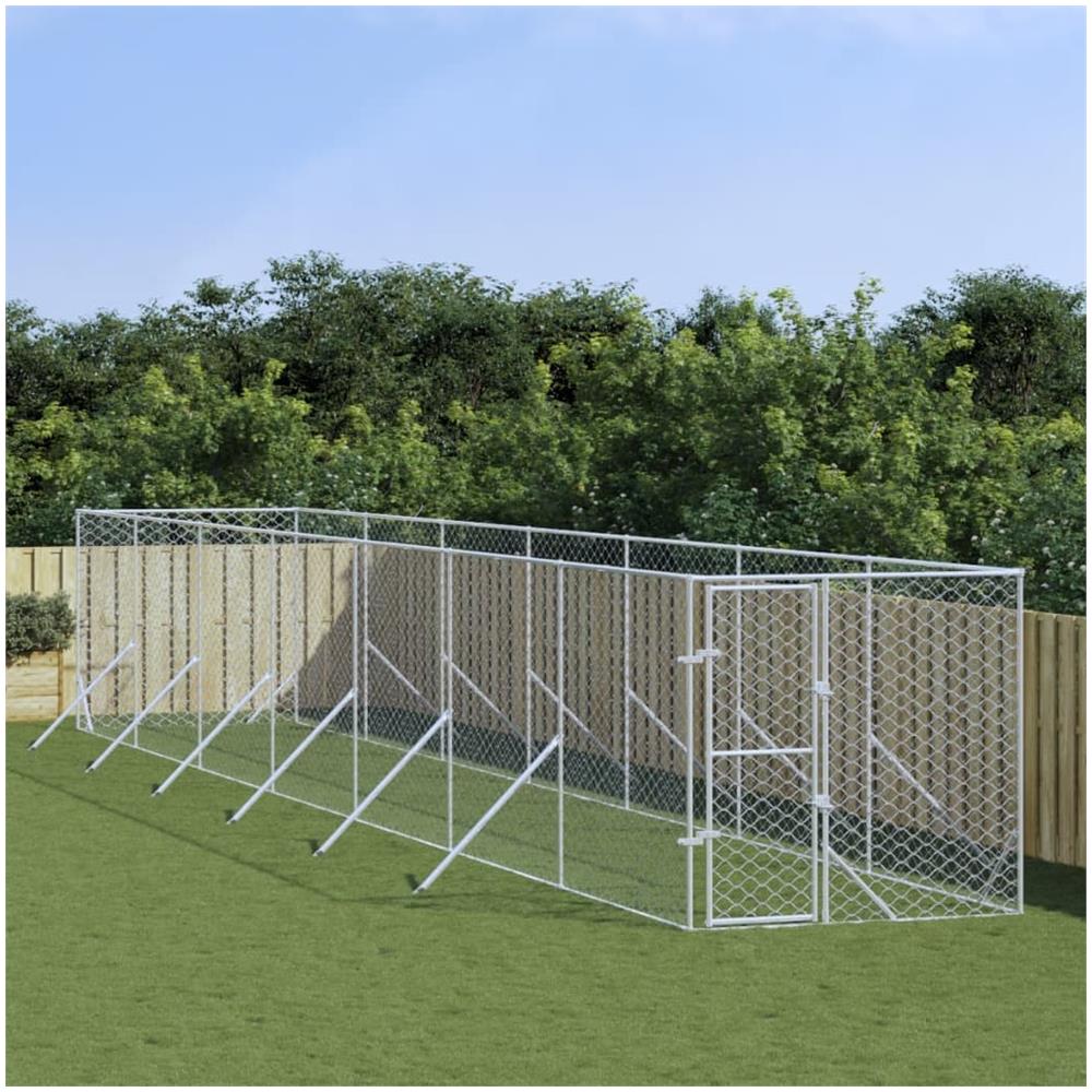 Cuccia Per Cani Da Esterno Argento 2x14x2 M Acciaio Zincato - Foto 1