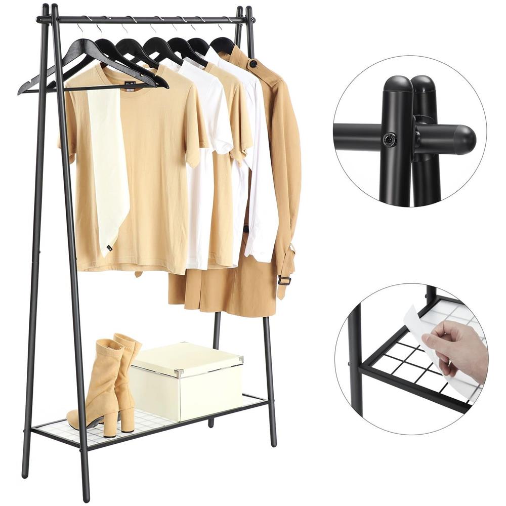 Appendiabiti Valora in acciaio nero con ruote - Foto 8