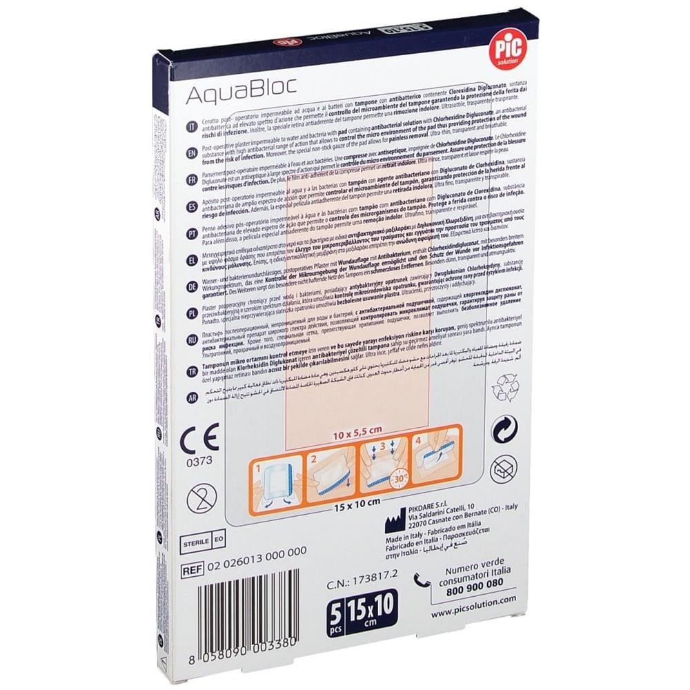 Cerotto Pic Aquabloc CM10X15 Antibatterico 5 Pezzi - Foto 1