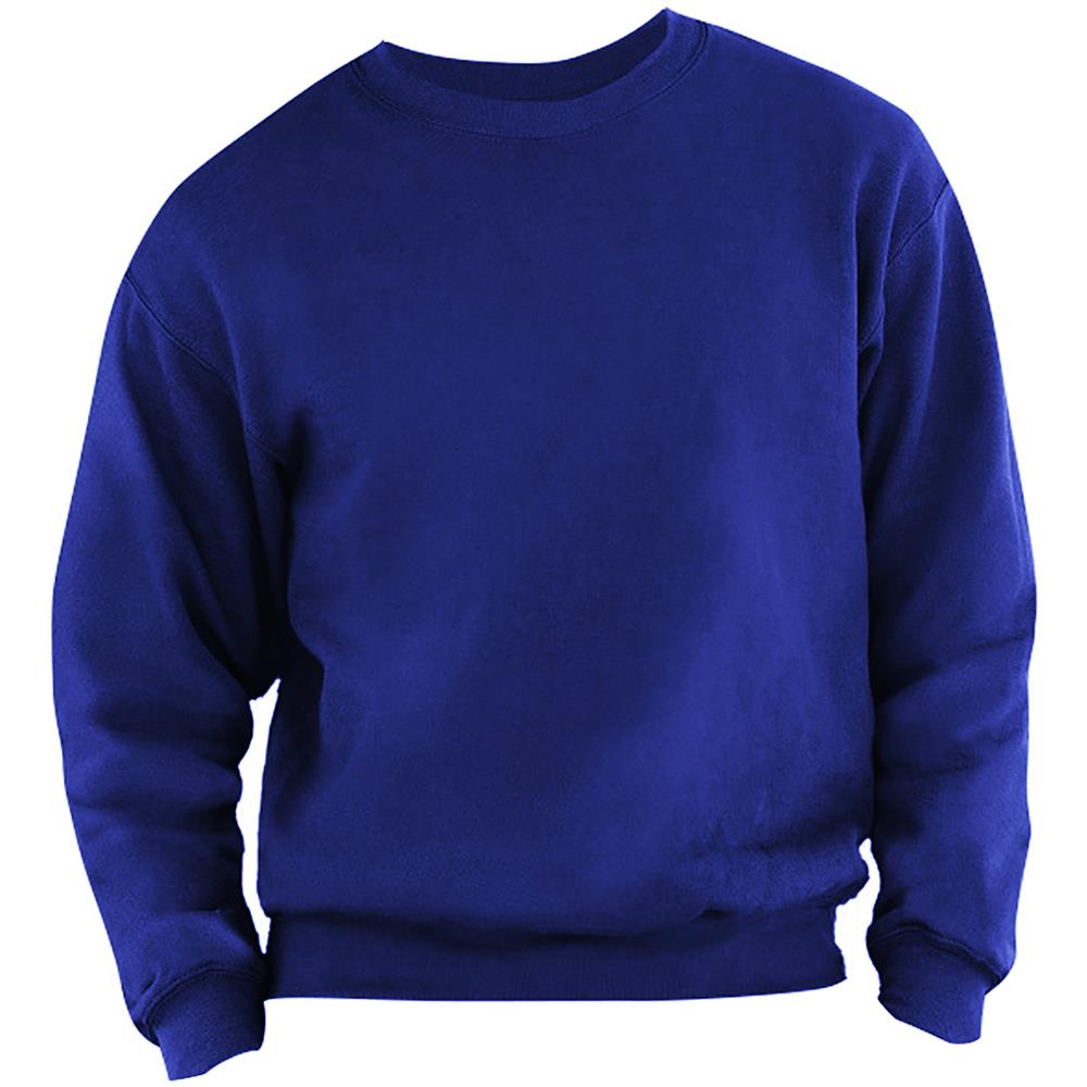 Felpa Girocollo Tinta Unita Uomo (l) (blu Reale)  - Foto 1